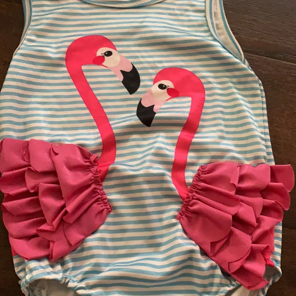 THE CHILDREN’S PLACE FLAMINGO SWIM SUIT Bathing Suit 2T Preowned